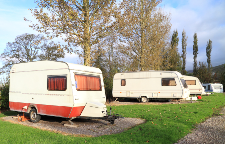 caravane sur un parking